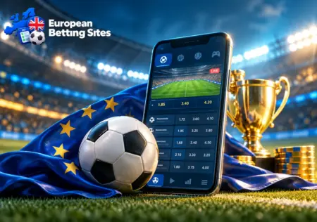 Betting platforms display odds and markets for football matches across Europe.